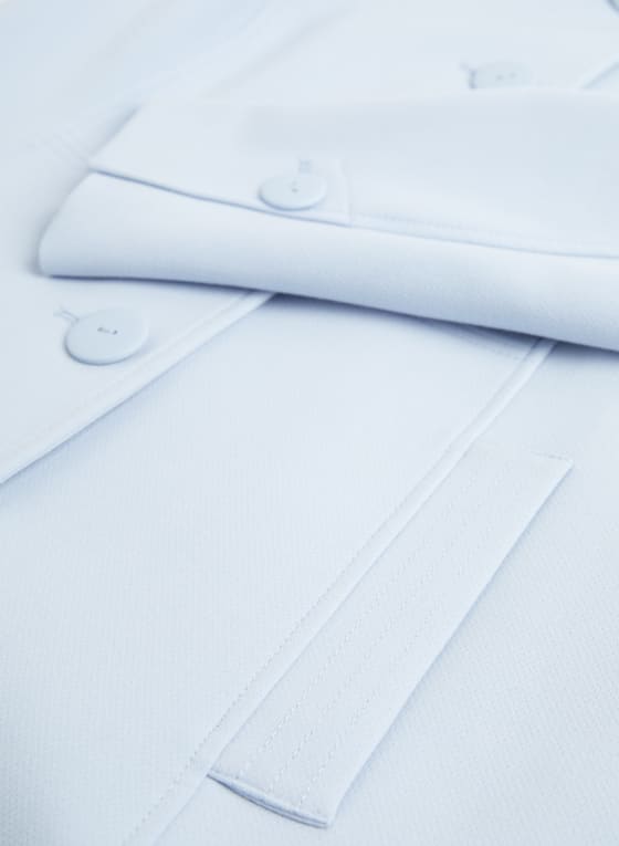 Button Front Tricotine Trench Coat