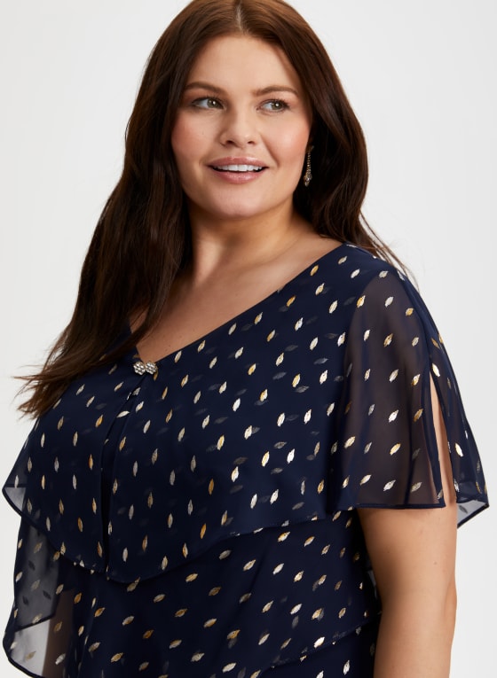 Tiered Dot Print Dress