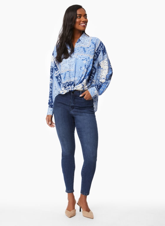 Paisley Print High-Low Blouse