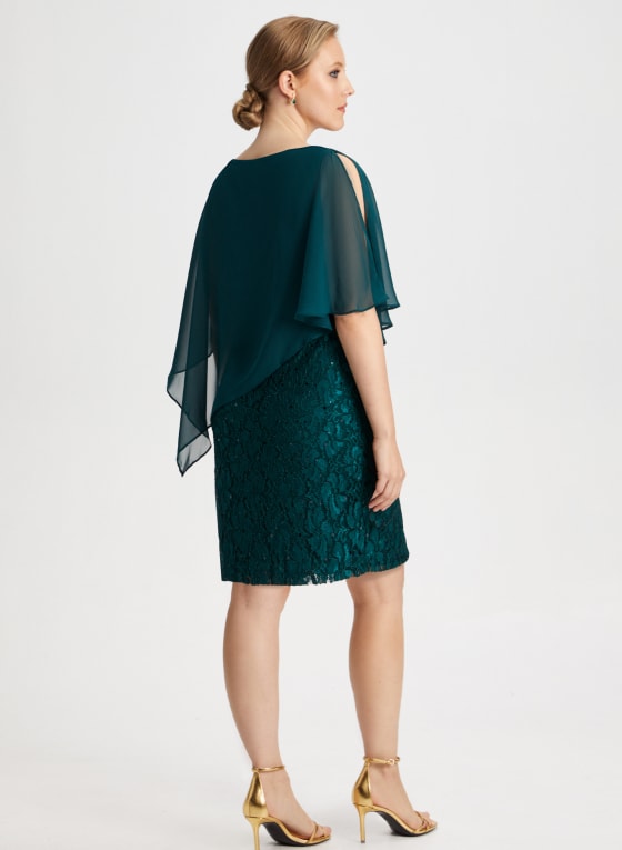 Lace & Sequin Poncho Dress
