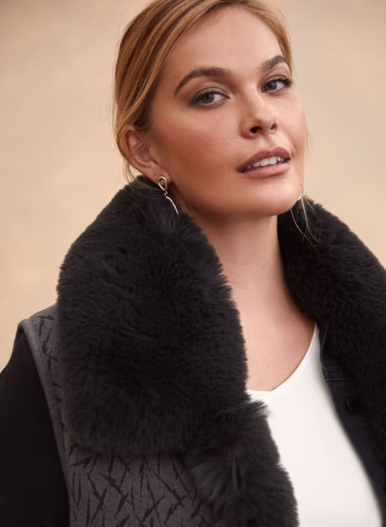 Sleeveless Faux Fur Poncho