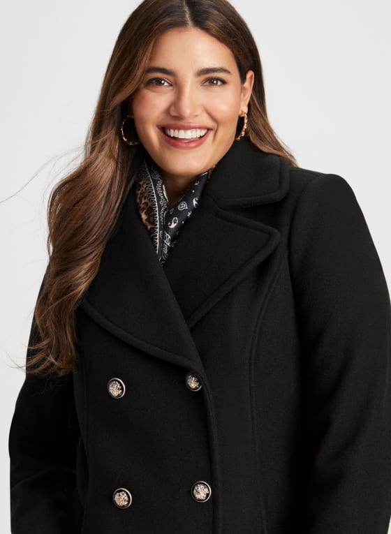 Stretch Wool Blend Coat