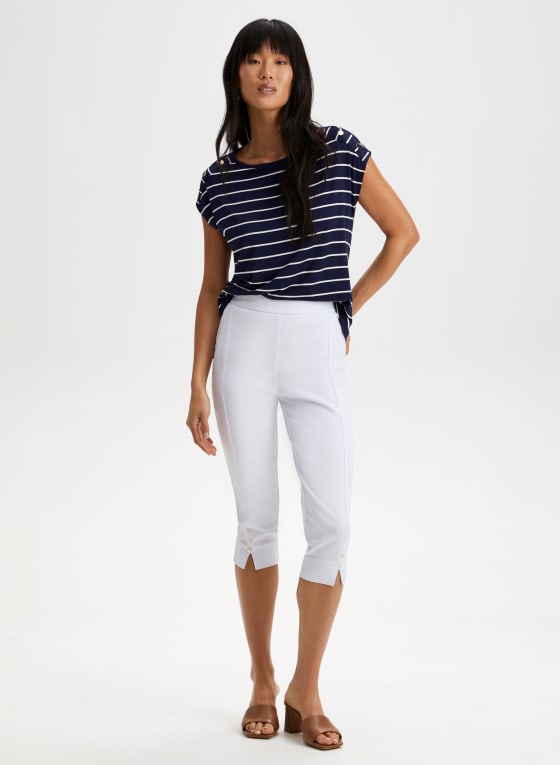 Stripe Print Two-Tone Top