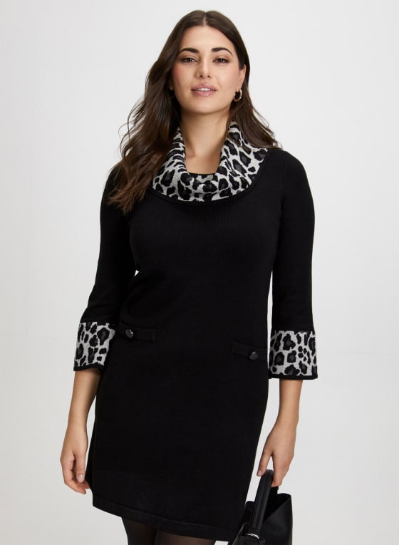 Cowl Neck Sweater Dress