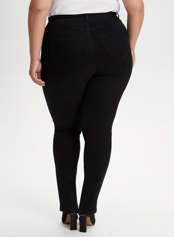 Straight Leg Pull-On Jeans