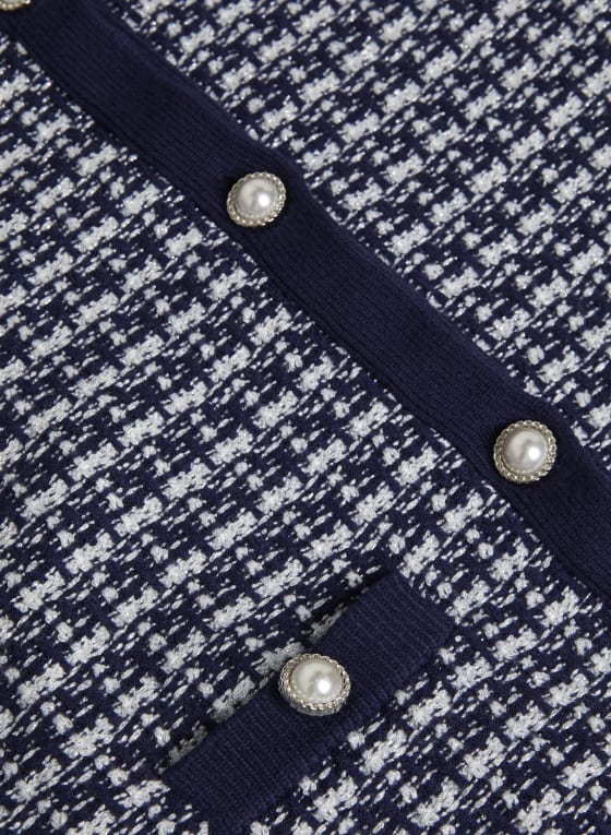 Button Front Bouclé Cardigan