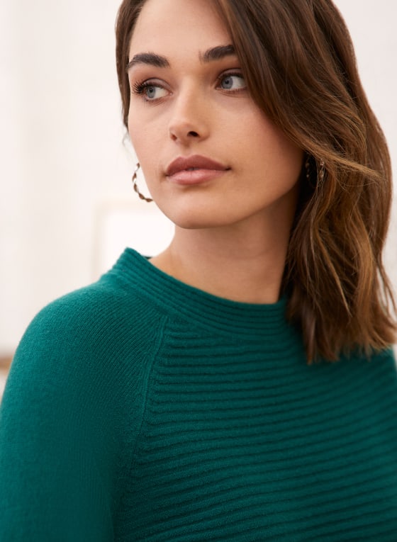 Mock Neck Ottoman Stitch Sweater