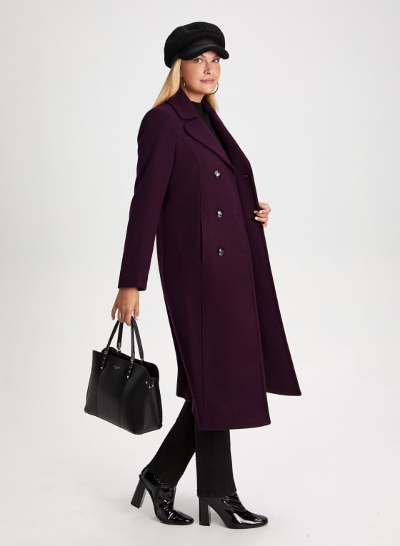 Stretch Wool Blend Coat