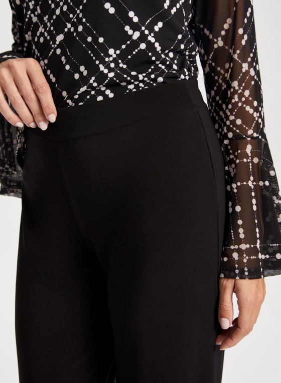 Pull-On Wide Leg Jersey Pants