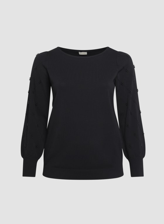 Argyle and Pearl Detail Sweater