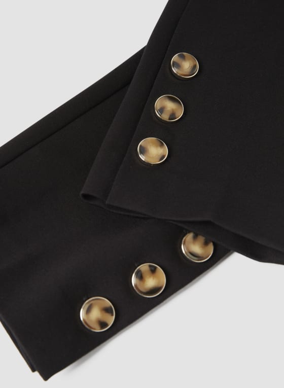 Button Detail Slim Leg Pants