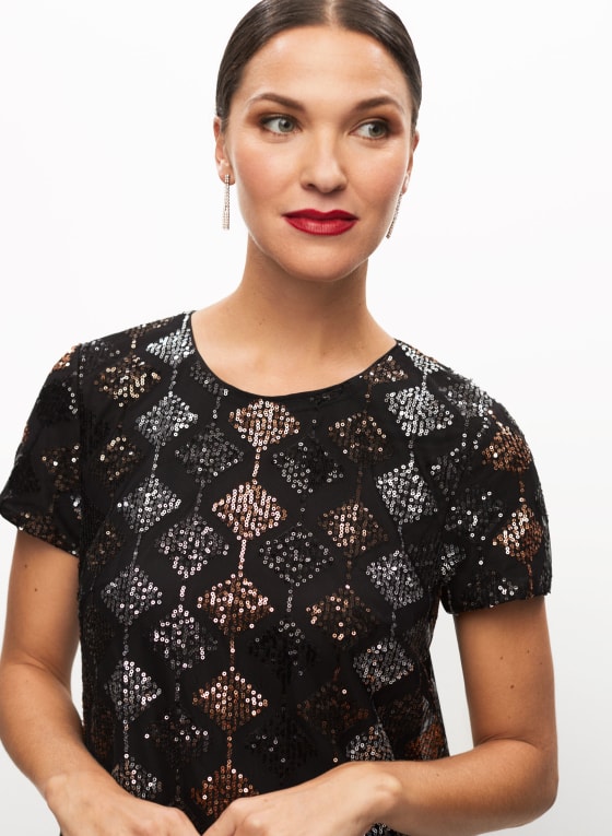 Diamond Motif Sequin Dress