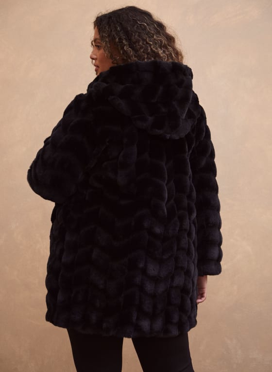 Hooded Faux Fur Coat