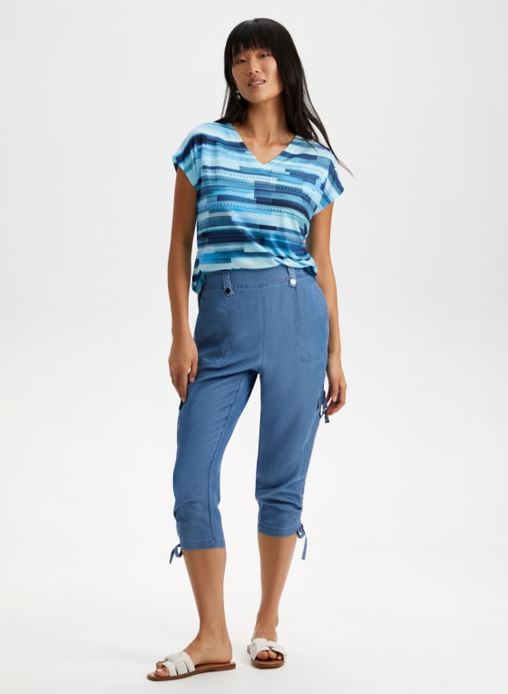 Embellished Geometric Print Tee