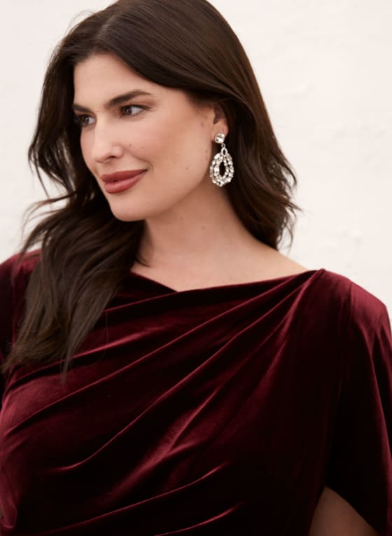 Velvet Drape Back Dress