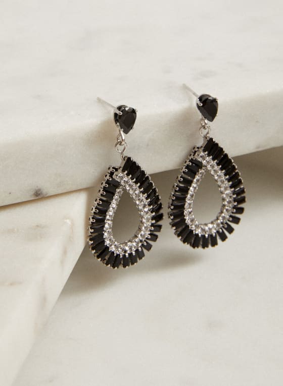 Teardrop Baguette Dangle Earrings