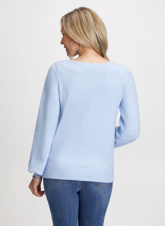 Beaded Cable Knit Motif Sweater