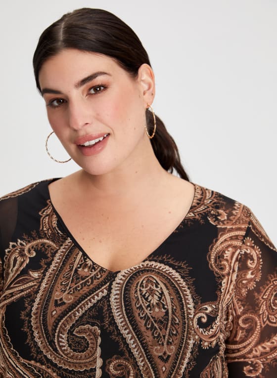 Split Front Paisley Top