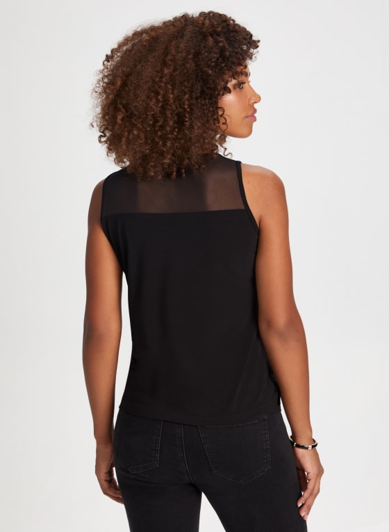 Mesh Yoke Sleeveless Top