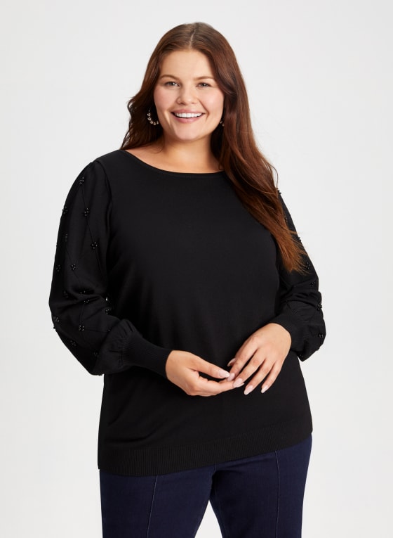 Argyle and Pearl Detail Sweater