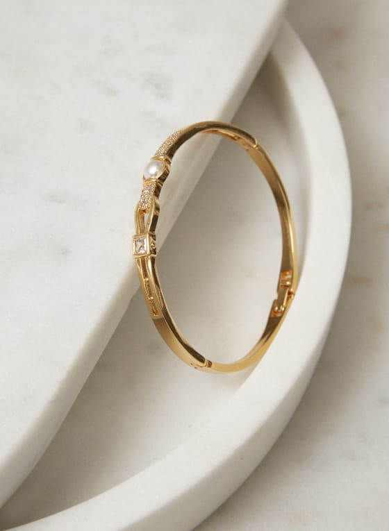 Pearl Detail Bangle Bracelet