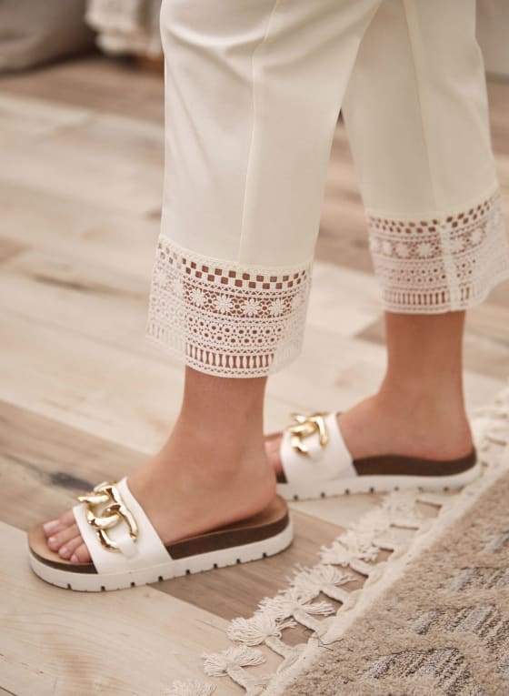 Lace Detail Pull-On Pants