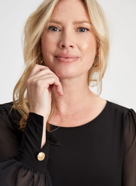 Boat Neck Long Sleeve Top