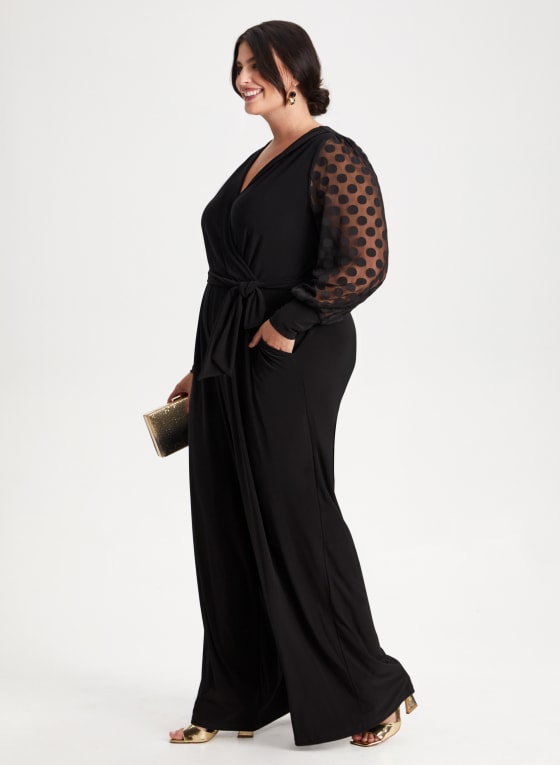 Crossover Detail Wide Leg Jumpsuit