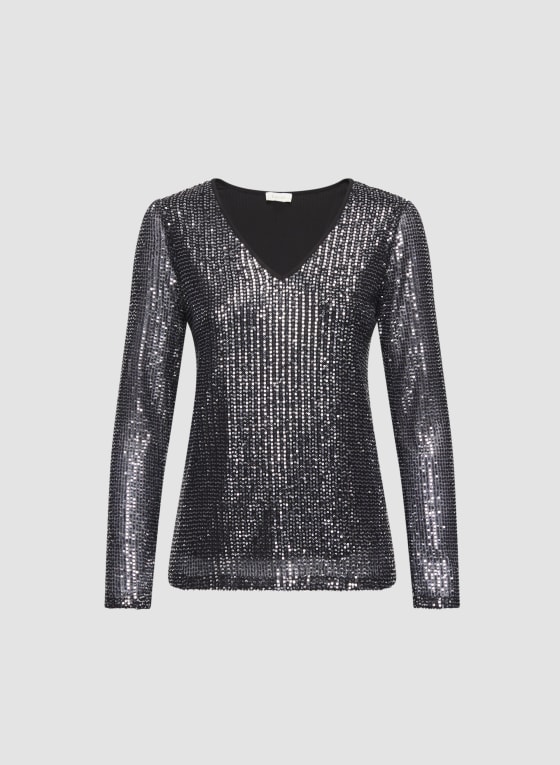 Sequin Long Sleeve Top