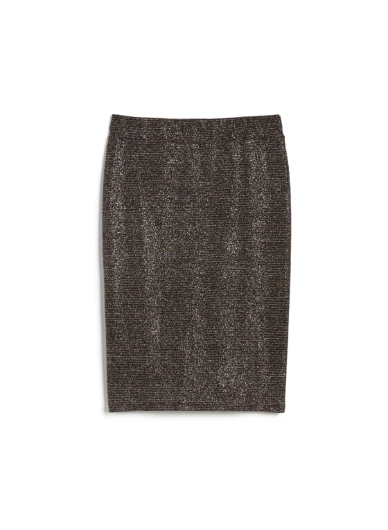 Shimmer Elastic Waist Pencil Skirt