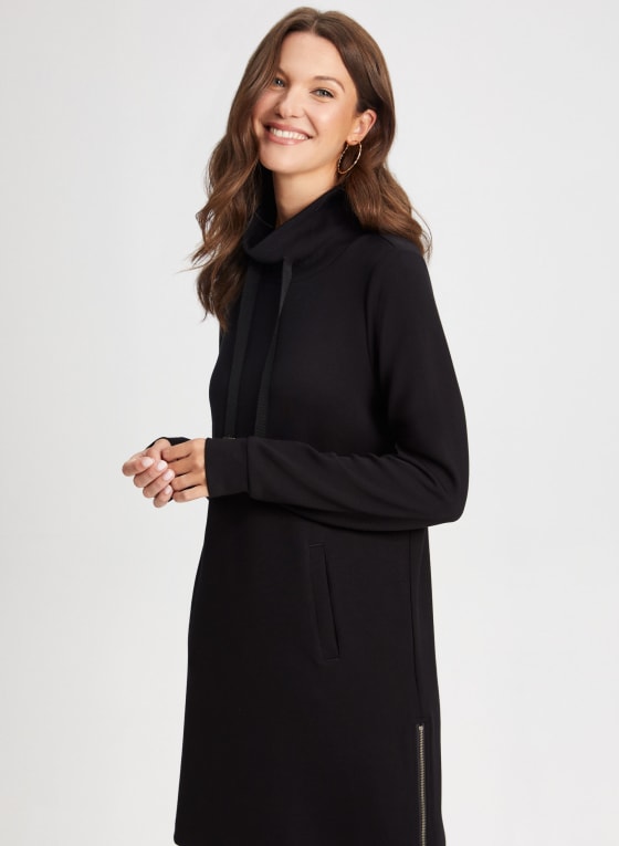 Funnel Neck Zip Detail Tunic