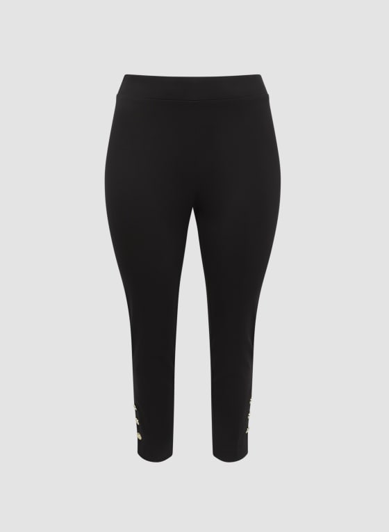 Pull-On Button Detail Pants