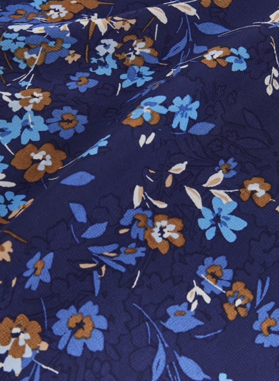 Floral Print Flutter Sleeve Blouse