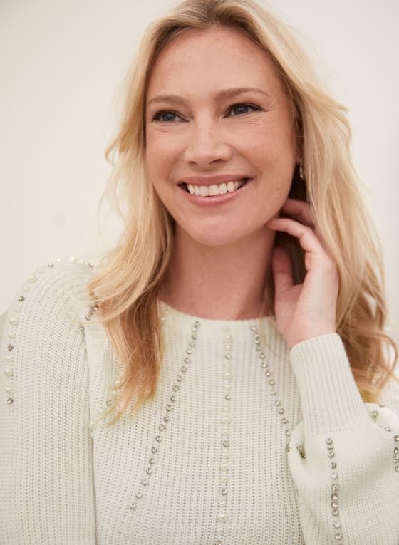 Pearl & Rhinestone Detail Sweater