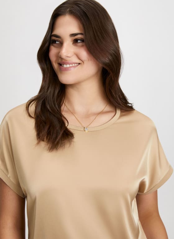 Satin Cap Sleeve Top