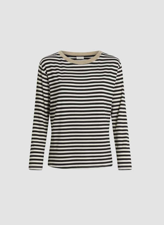 3/4 Sleeve Stripe Print Top