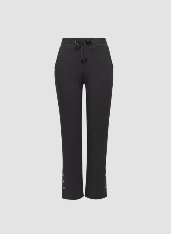 Button Detail Pull-On Pants