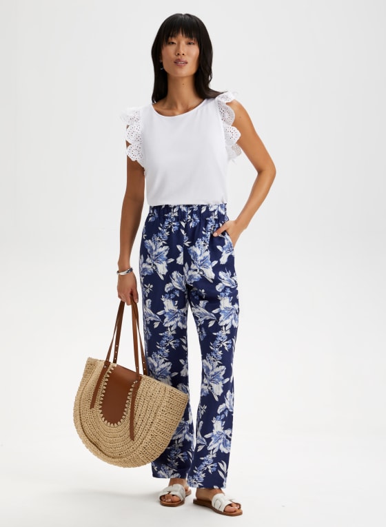 Eyelet Cap Sleeve Tee