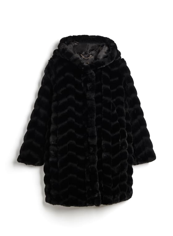 Hooded Faux Fur Coat