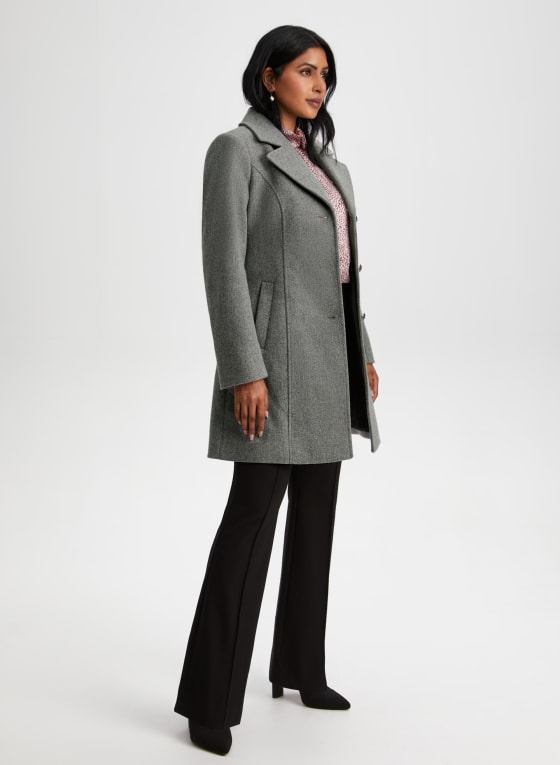 Stretch Wool Blend Coat