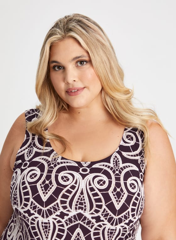 Brocade Print Dress & Jacket Set