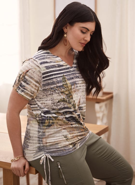Leaf Print Burnout Tee