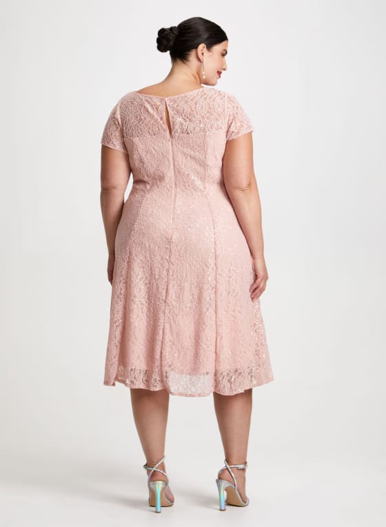 Sequin Embellished Lace Dress