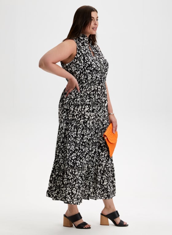 Frill Detail V-Neck Maxi Dress