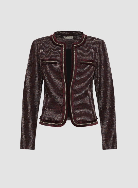 Frayed Trim Bouclé Jacket