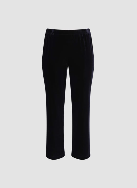 Pull-On Wide Leg Velour Pants