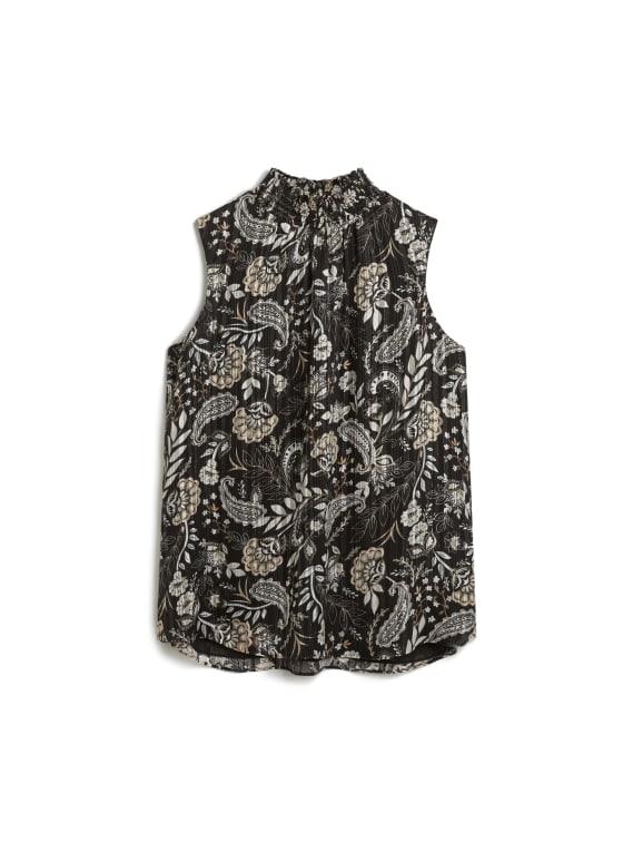 Sleeveless Paisley Motif Top
