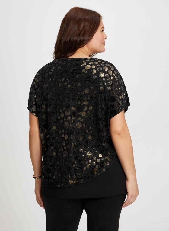 Velour Polka Dot Burnout Top