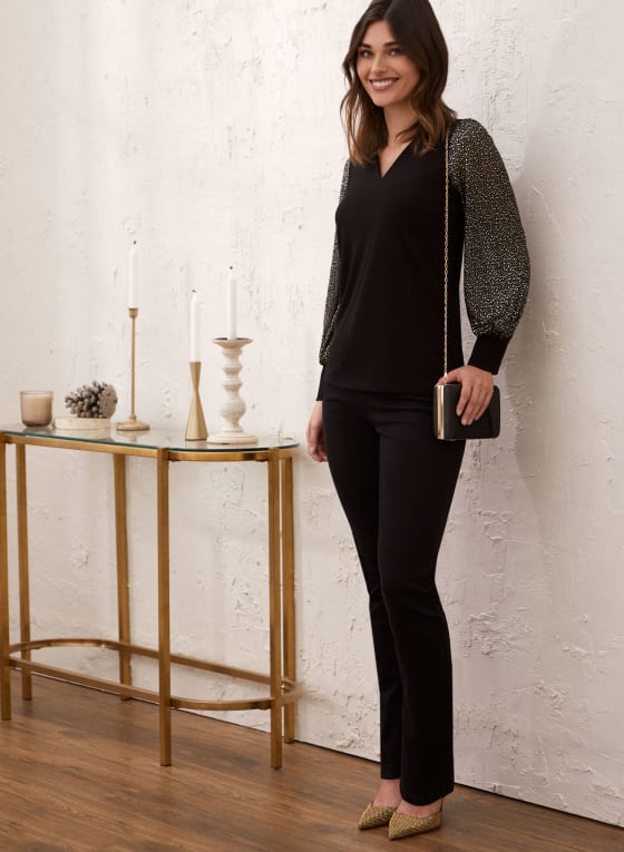 Blouse With Shimmer Sleeves