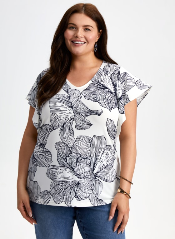 Floral Print Short Sleeve Top
